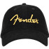 FENDER Gold Spaghetti Logo Corduroy Baseball Hat Black One Size