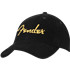 FENDER Gold Spaghetti Logo Corduroy Baseball Hat Black One Size