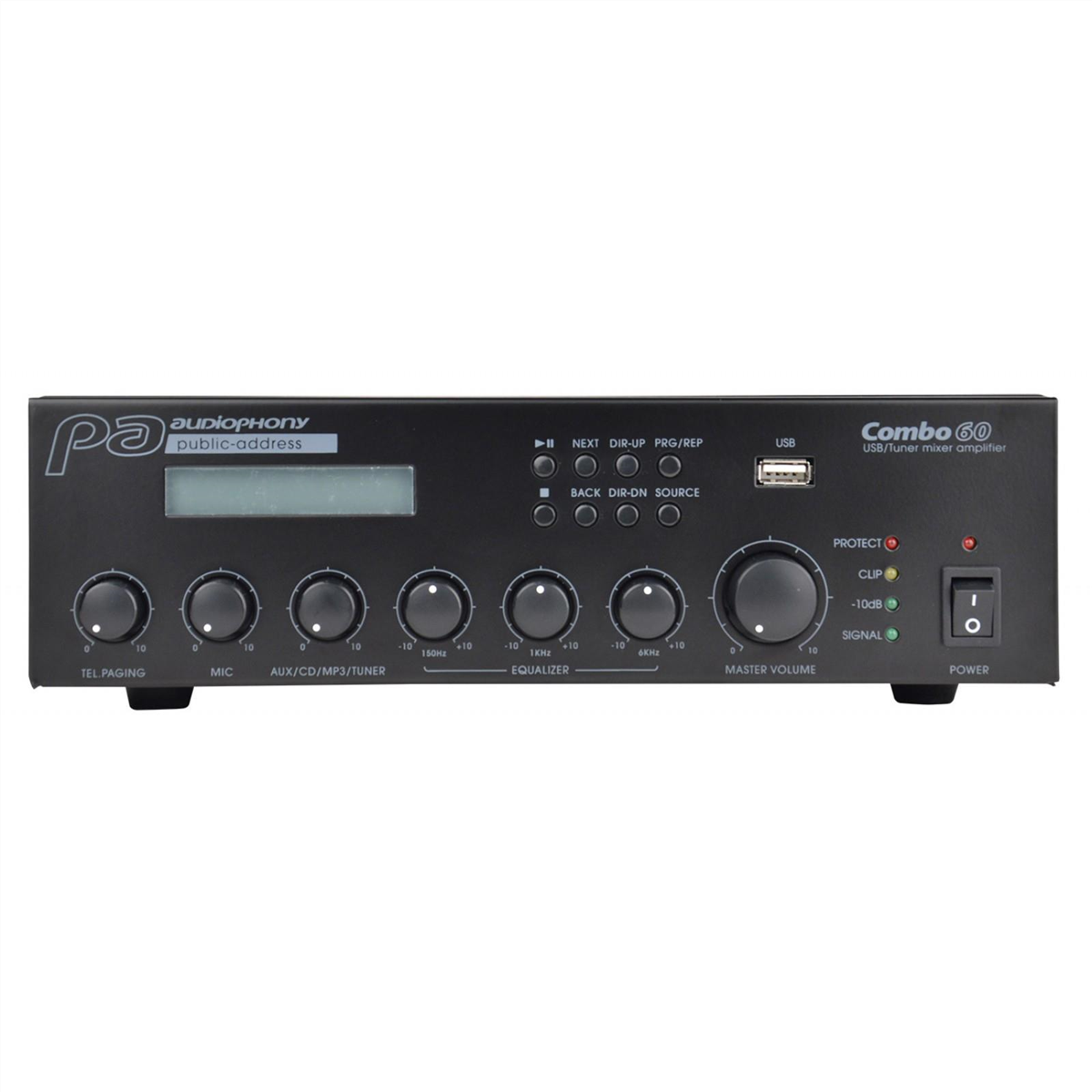 AUDIOPHONY COMBO60 H9749 Ampli 60W Radio / USB / 2 In / 1 Mic