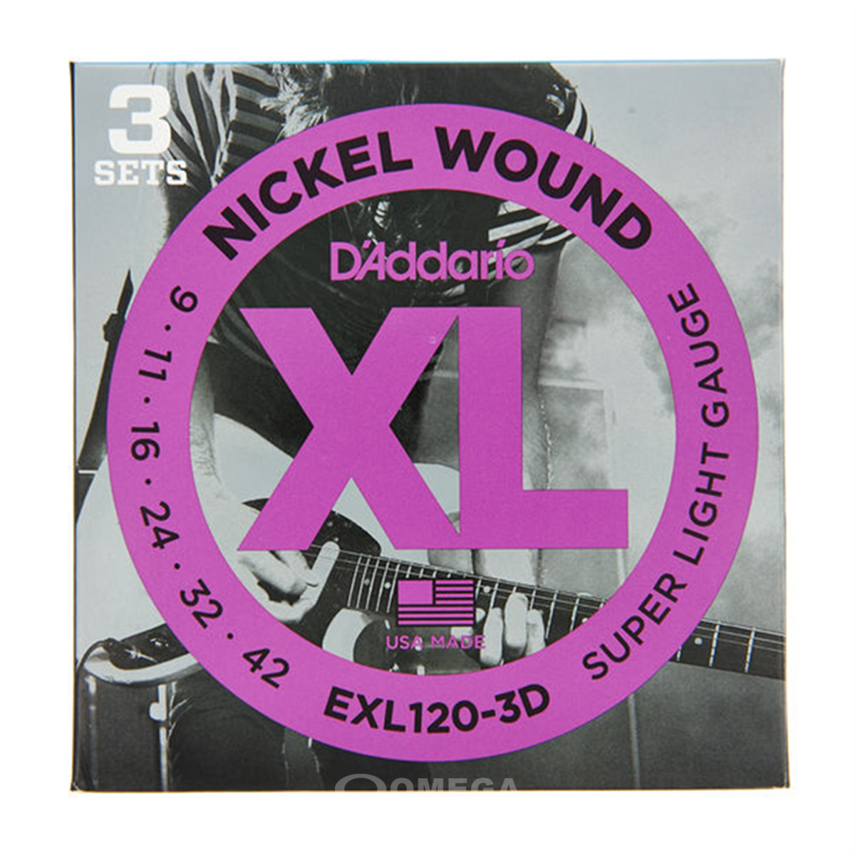 D ADDARIO EXL-120-3D Nickel Wound 009-042 3-Pack