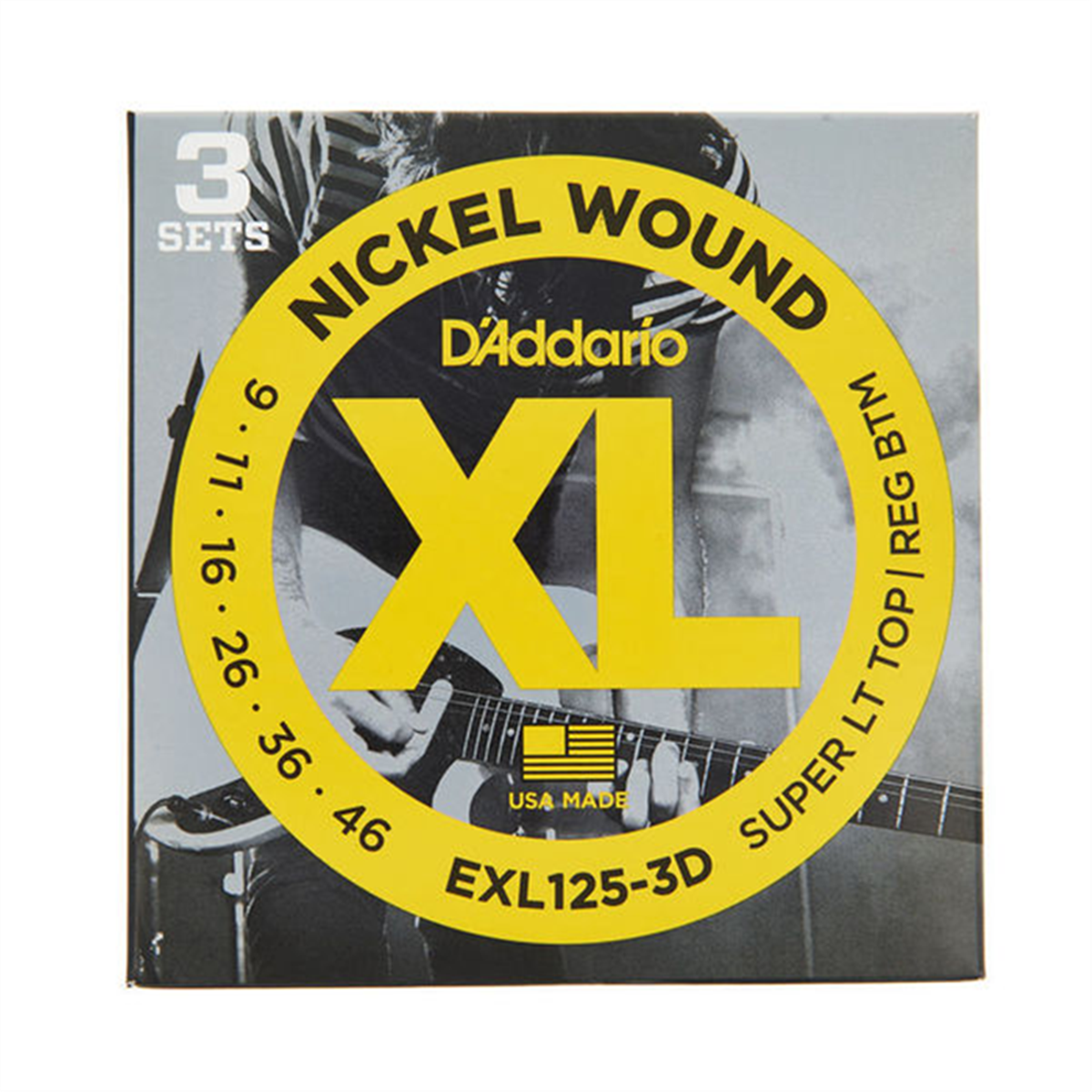 D ADDARIO EXL-125-3D Nickel Wound 009-046 3-Pack