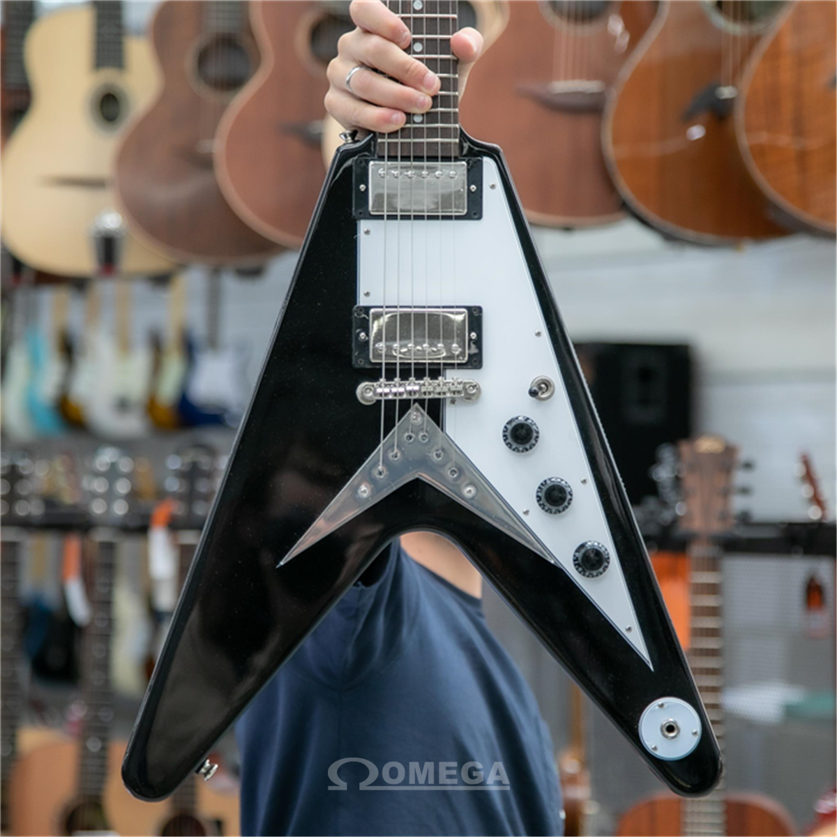 Omega Music EPIPHONE Flying V Ebony