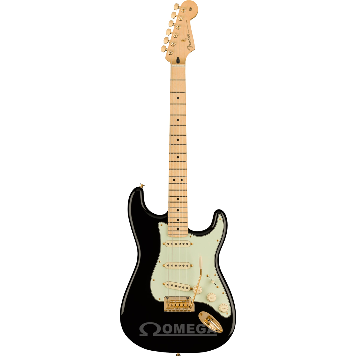 Omega Music FENDER Player Strat Black with Gold Hardware Limited