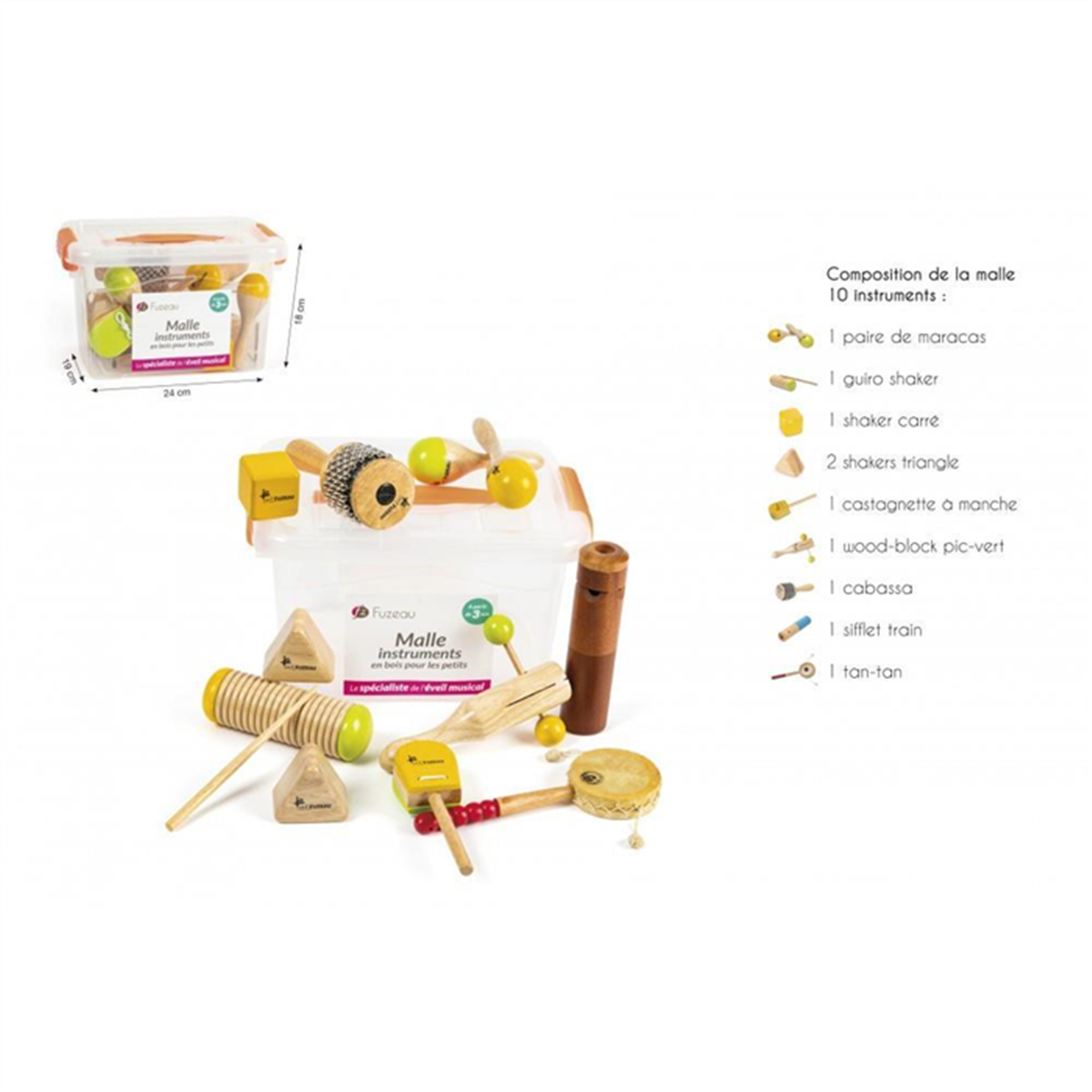 Omega Music | FUZEAU 70963 Malle 10 instruments en bois