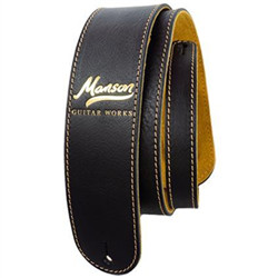 MANSON Premium Leather Guitar Strap Classic Gold